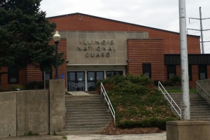 The Illinois National Guard Armory in Bloomington will be home to a police educational summit on Wednesday. (Adam Studzinski/WJBC)