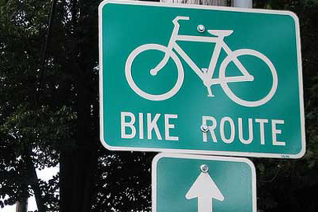 Bike route sign
