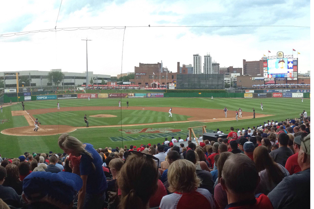 The Midwest League All-Star game drew 5,858 fans at Dozer Park on Tuesday. (Photo by Joe Ragusa/WJBC)