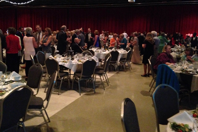 A few hundred people gather at the Bone Student Center for the fourth annual History Makers Gala, sponsored by the McLean County Museum of History. (Photo by Joe Ragusa/WJBC)