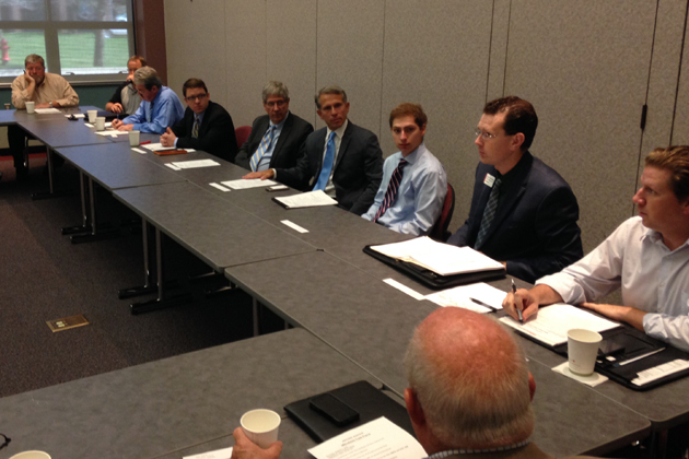 The Mitsubishi Task Force met Thursday at Heartland Community College. (Photo by Joe Ragusa/WJBC)