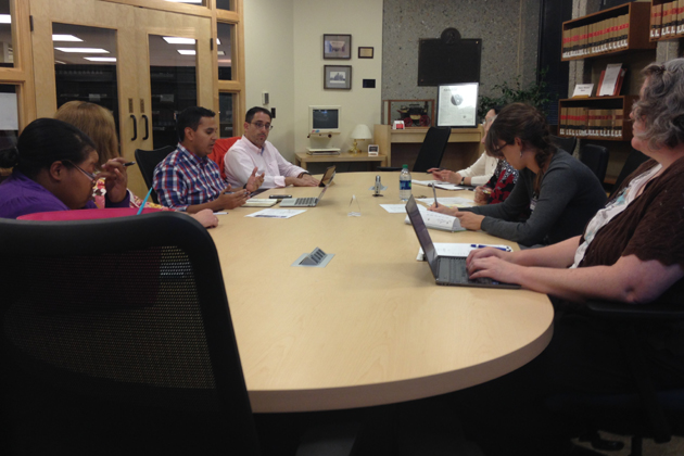 The Bloomington Public Library Bookmobile committee met for the first time Tuesday (Photo by Joe Ragusa/WJBC)