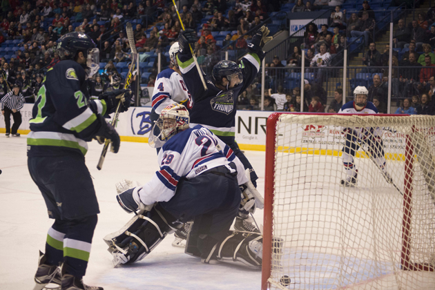 Bloomington scored five goals on Team USA in a win Friday night. (Photo courtesy Bloomington Thunder)