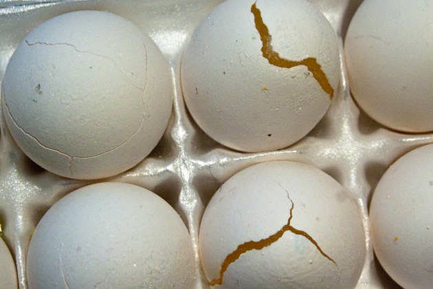 Cracked eggs