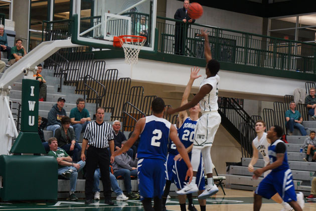 Jaylen Beasley scored seven points and added six rebounds in Illinois Wesleyan's season-opening win over Dominican on Tuesday. (WJBC photo)