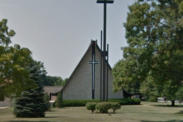 St. John's Lutheran Church in Bloomington serves as a polling place and a location for prayer on Election Day. (Photo Google Street View)